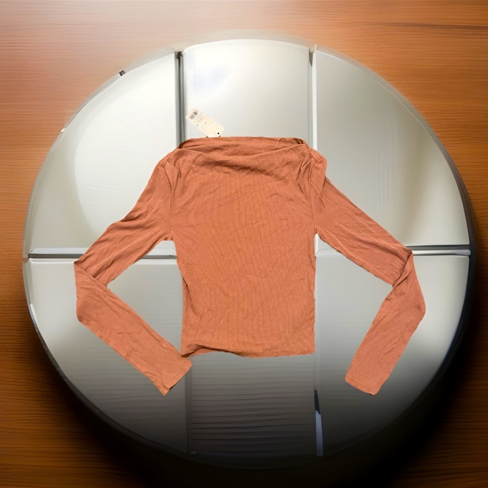 Wild Fable Sherbet Pink Ribbed Off Shoulders Rayon Soft Shirt NWT